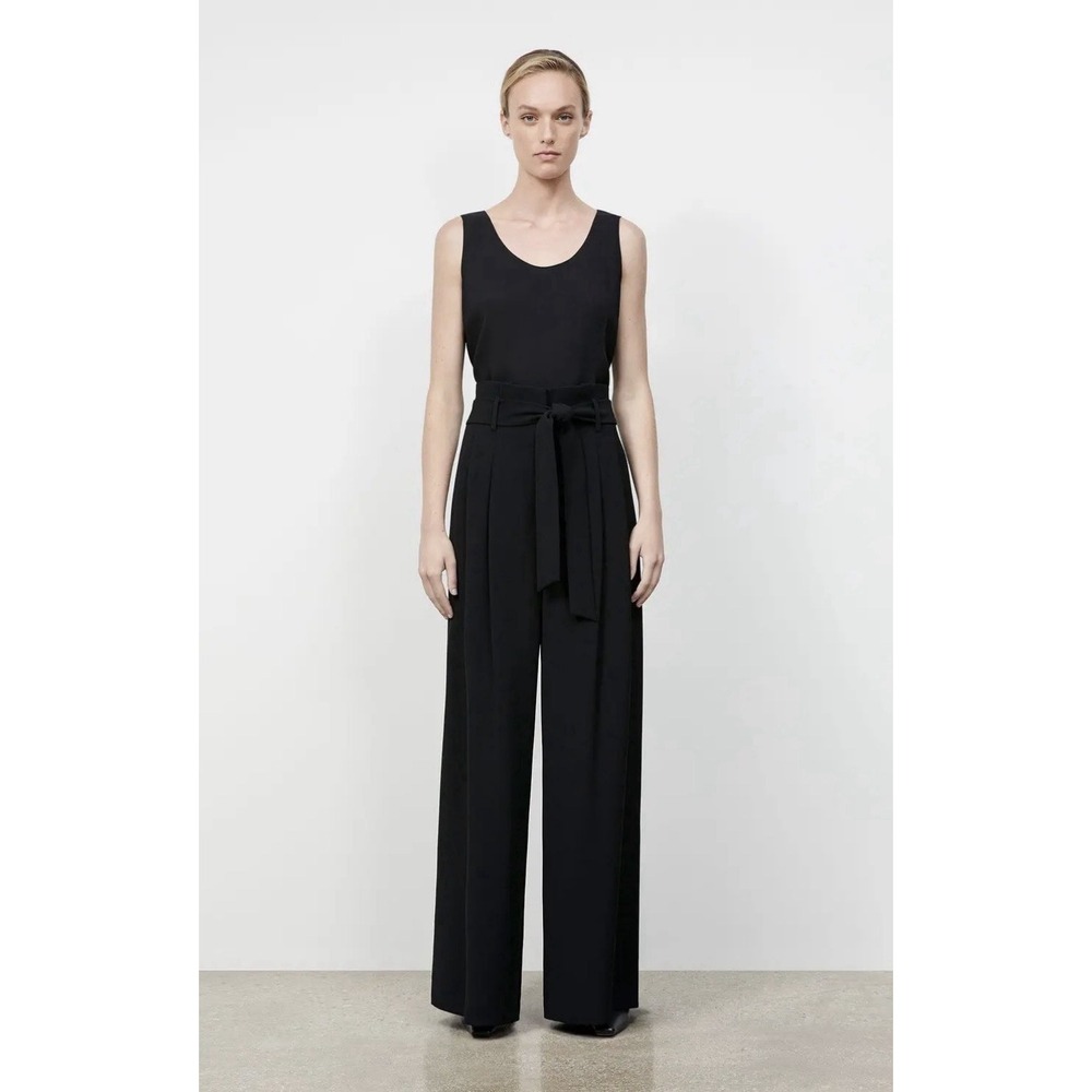 Lafayette 148 New York Finesse Crepe Tillary Wide Leg Pants Size 6 Workwear